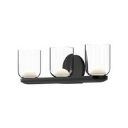 Kuzco Cedar VL52520-BK/CL Vanity Light Fixture, UL Damp Rated, Black/Clear