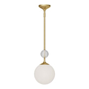 ALORA MOOD Lighting 415308 Pendant, 1 Light, Brushed Gold/Opal Glass