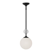 Alora Mood PD415308MBOP 1 Light Pendant, UL Listed, Matte Black/Opal Glass