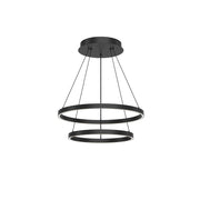 Kuzco Cerchio 24-in Black LED Chandelier, UL Damp Rated, Black