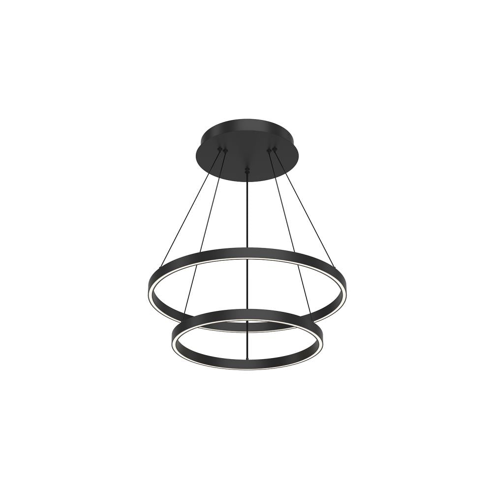 Kuzco Cerchio 24-in Black LED Chandelier, UL Damp Rated, Black