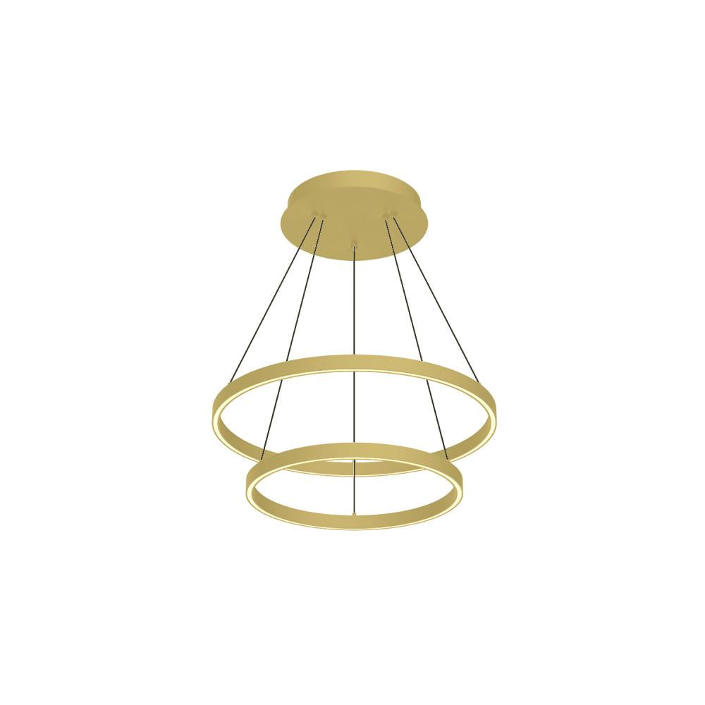 Kuzco Cerchio CH87824-BG LED Chandelier, 24-in, Two Tiers, Brushed Gold