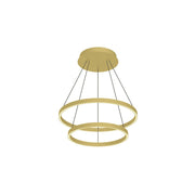 Kuzco Cerchio CH87824-BG LED Chandelier, 24-in, Two Tiers, Brushed Gold