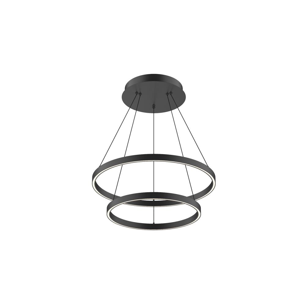 Kuzco Cerchio 24-in Black LED Chandelier, MPN: CH87824-BK, Two Tiers, Matte Powder-Coated