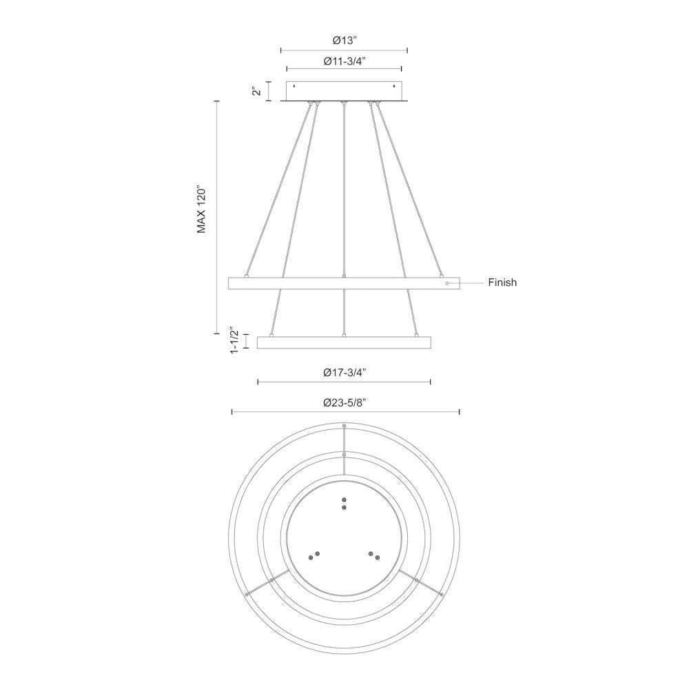 Kuzco Lighting CH87824-WH Chandeliers, 24-in White LED, Matte Powder-Coated Finish