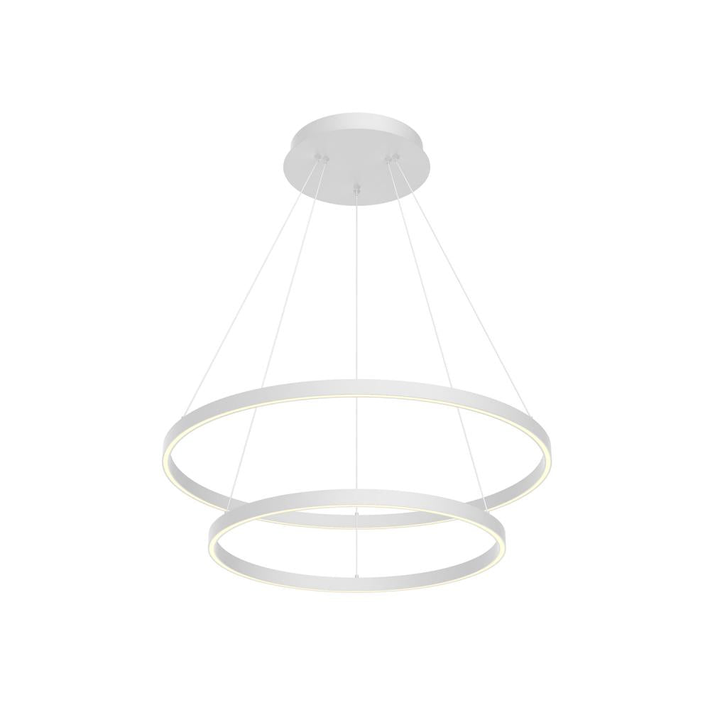 Kuzco Cerchio 32-in White LED Chandelier, UL Rated, Matte Powder-Coated