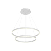 Kuzco Cerchio 32-in White LED Chandelier, UL Rated, Matte Powder-Coated