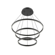 Kuzco Cerchio CH87932-BK-UNV-010 LED Chandelier, UL Damp Rated, Black