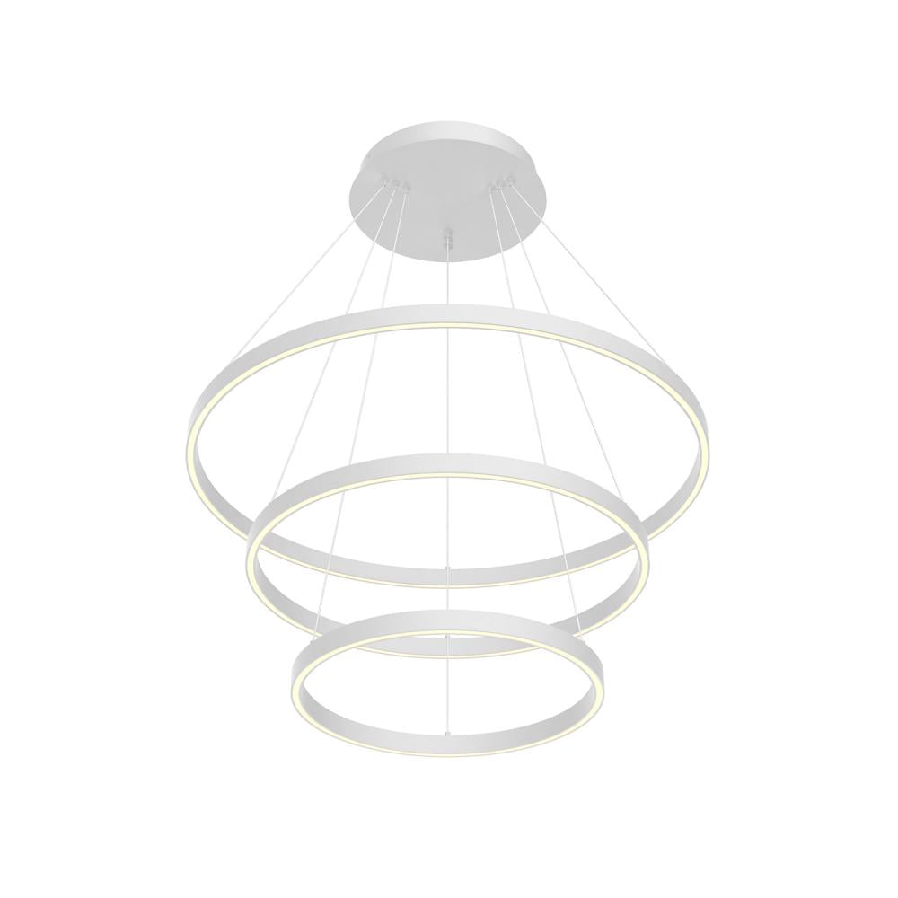 Kuzco Cerchio 32-in White LED Chandelier, UL Damp Rated, White