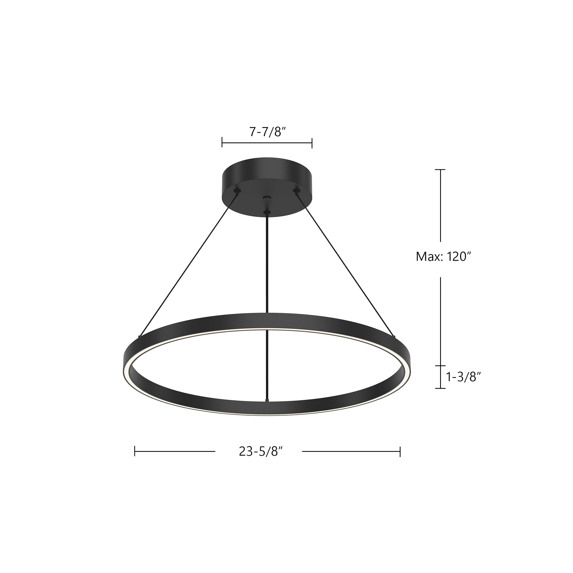 Kuzco Cerchio 24-in Black LED Pendant, 51W, Alaska & Mat Black