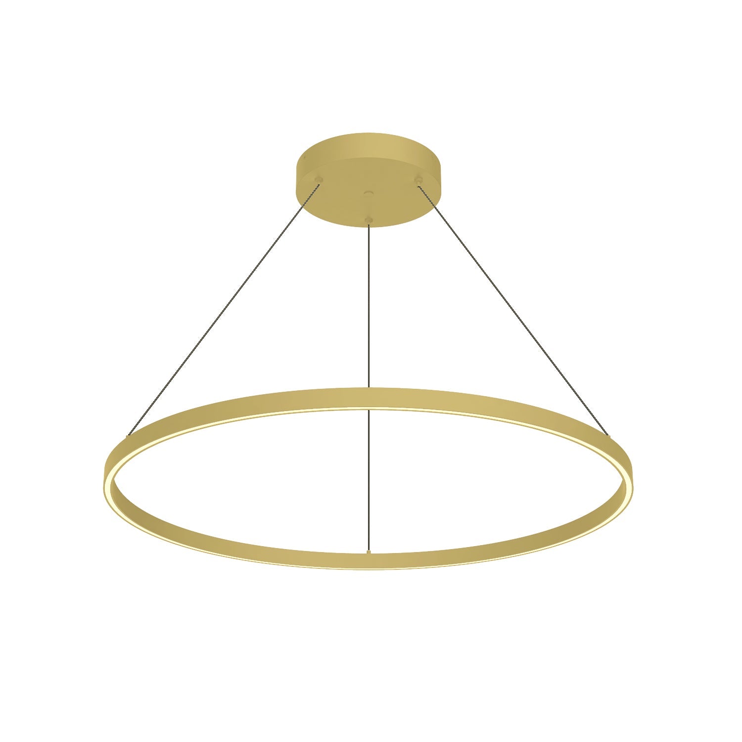 Kuzco Cerchio 36-in Brushed Gold LED Pendant, UL Damp Rated, Matte Powder-Coated