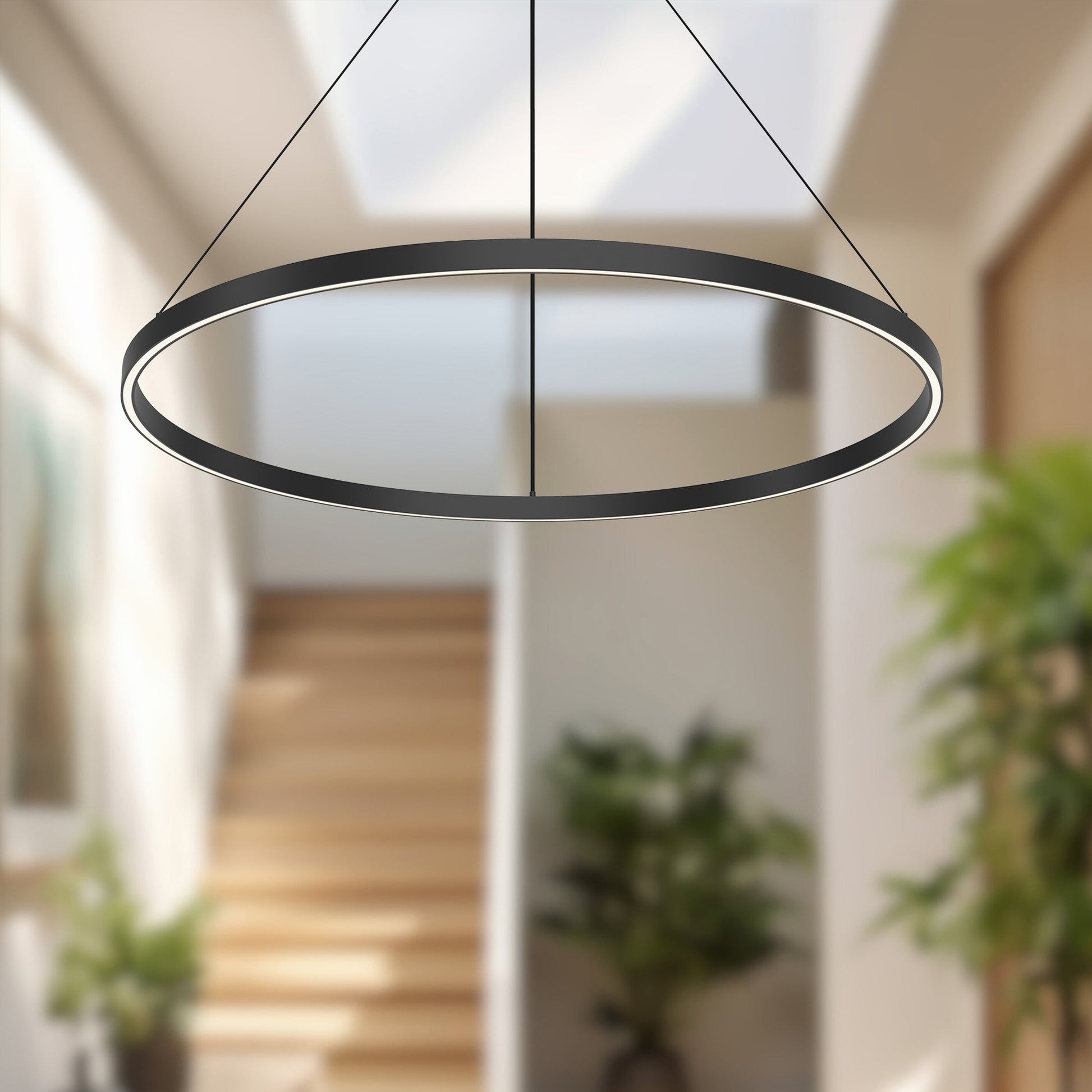 Kuzco Cerchio 36-in Black LED Pendant, UL Listed, Black