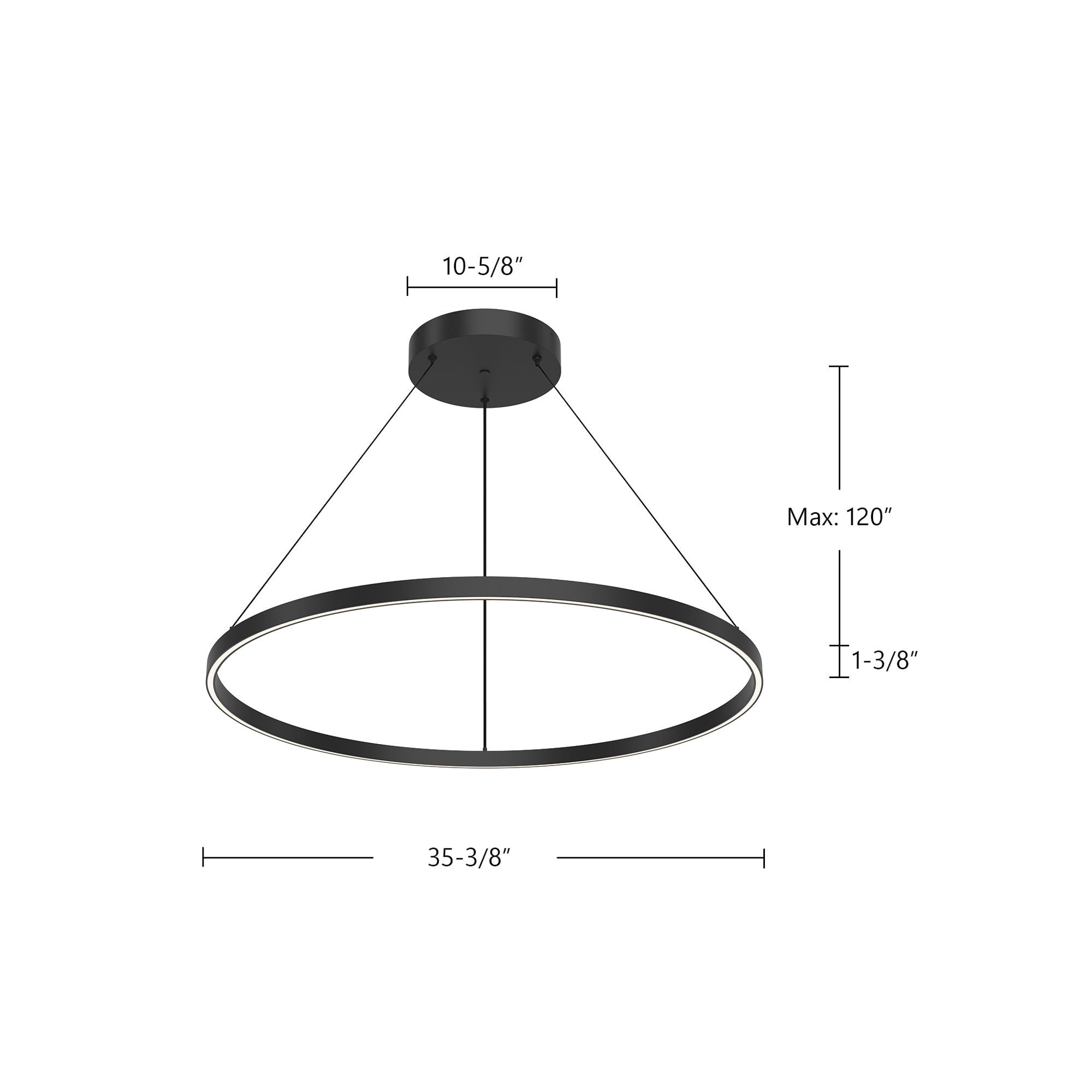 Kuzco Cerchio 36-in Black LED Pendant, UL Listed, Black