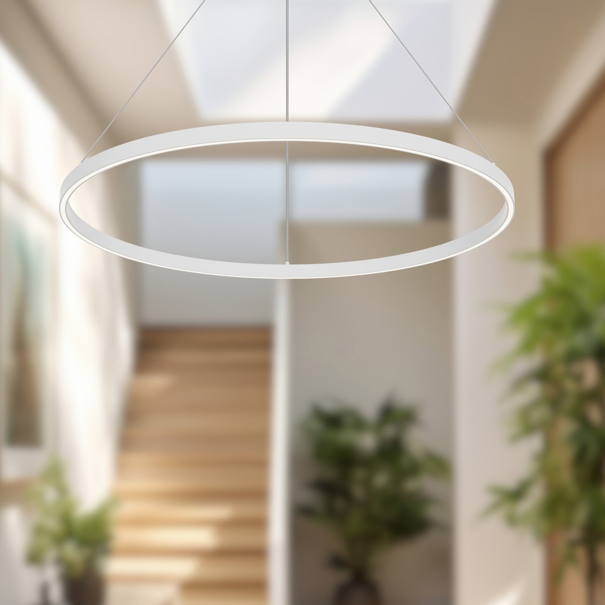 Kuzco Cerchio PD87136-WH-UNV-010 Pendant Light Fixture, UL Damp Rated, White