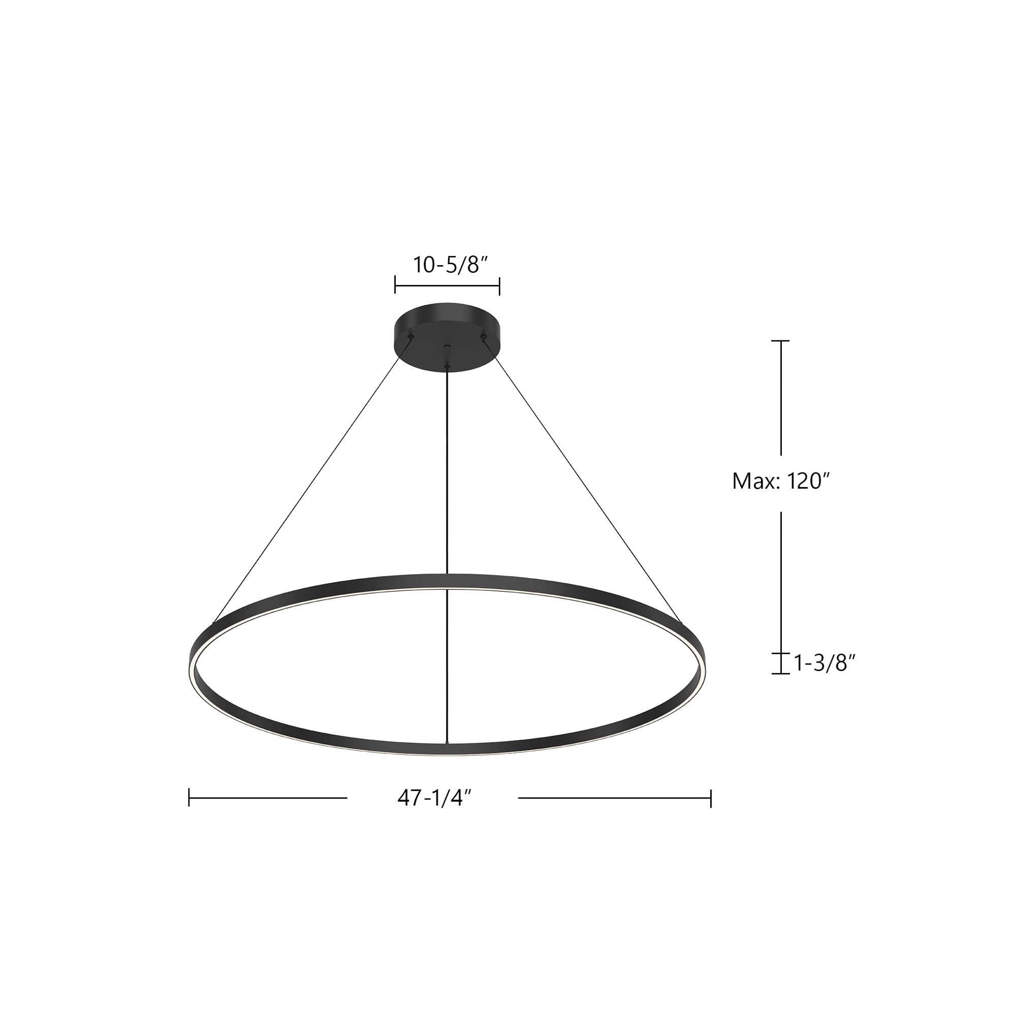 Kuzco Cerchio 48-in Pendant Light Fixture, UL Damp Rated, White
