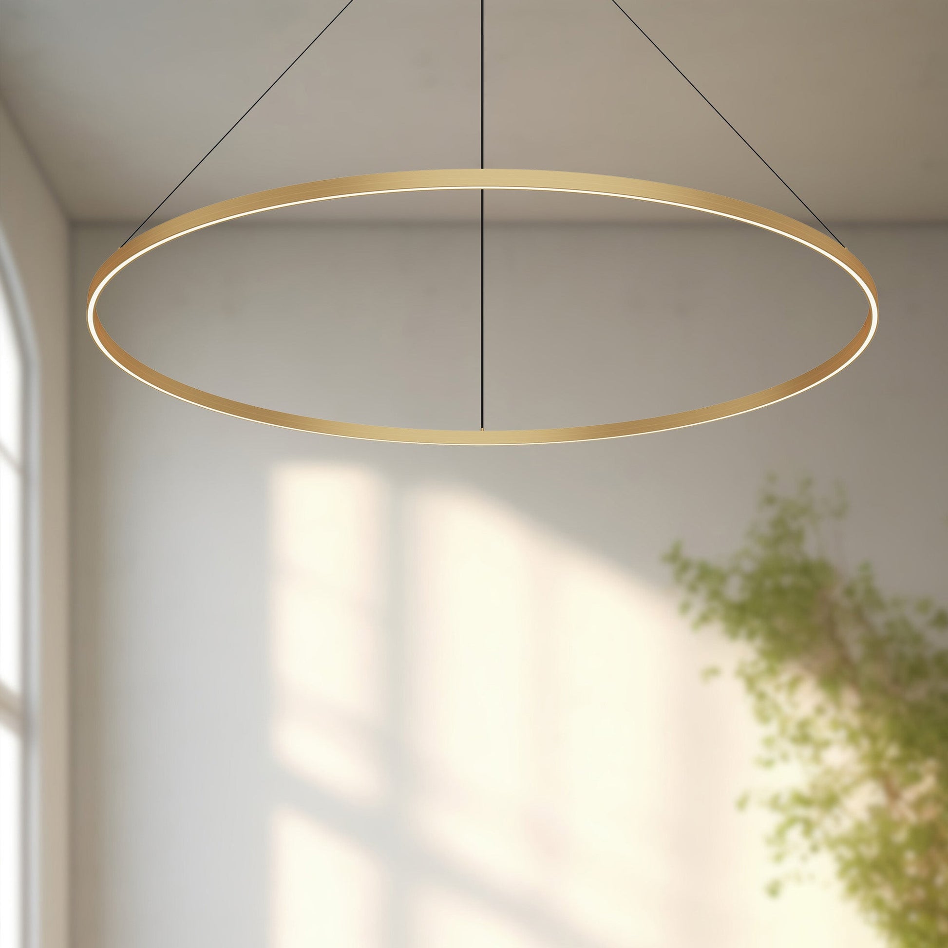 Kuzco Cerchio PD87160-BG-UNV-010 Pendant Light Fixture, UL Damp Rated, Brushed Gold