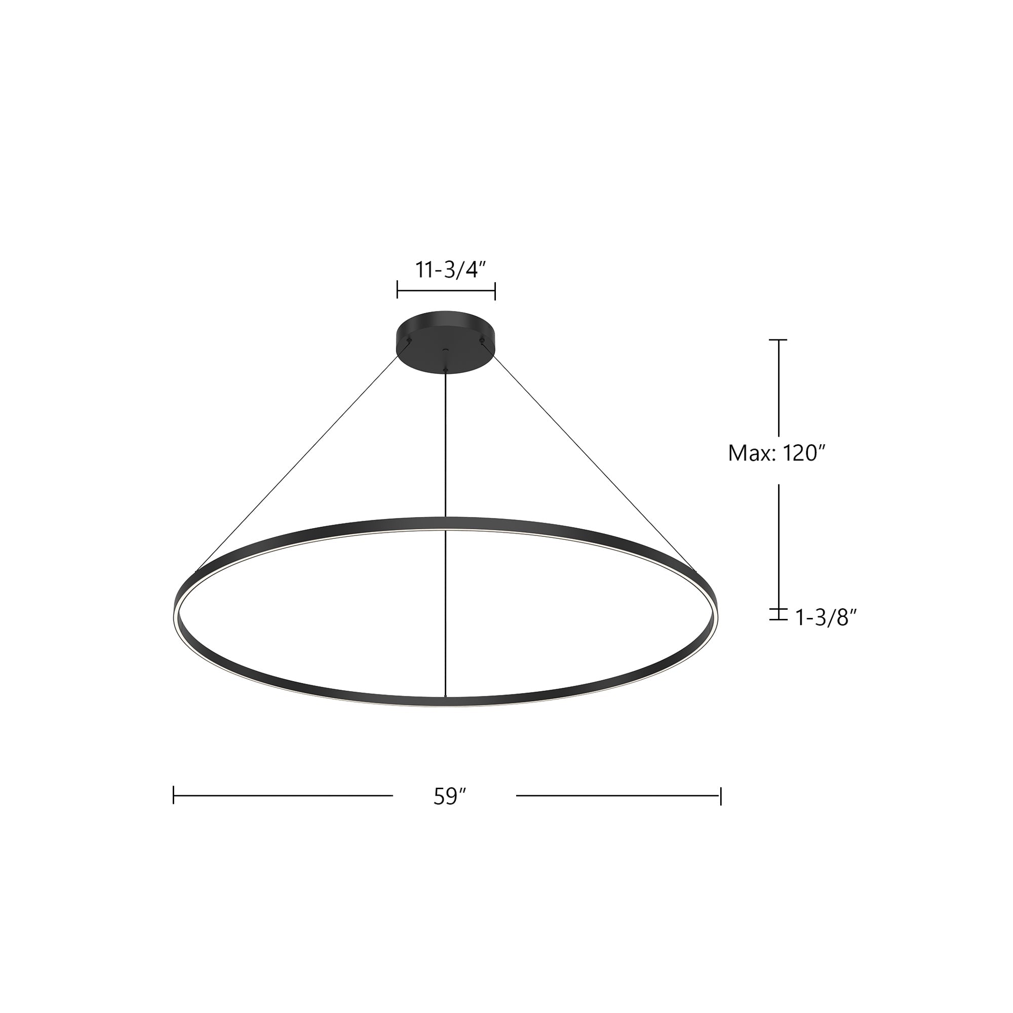 Kuzco Cerchio 60-in White LED Pendant, PD87160-WH-UNV-010 Pendant, Flush Silicone Diffuser, White
