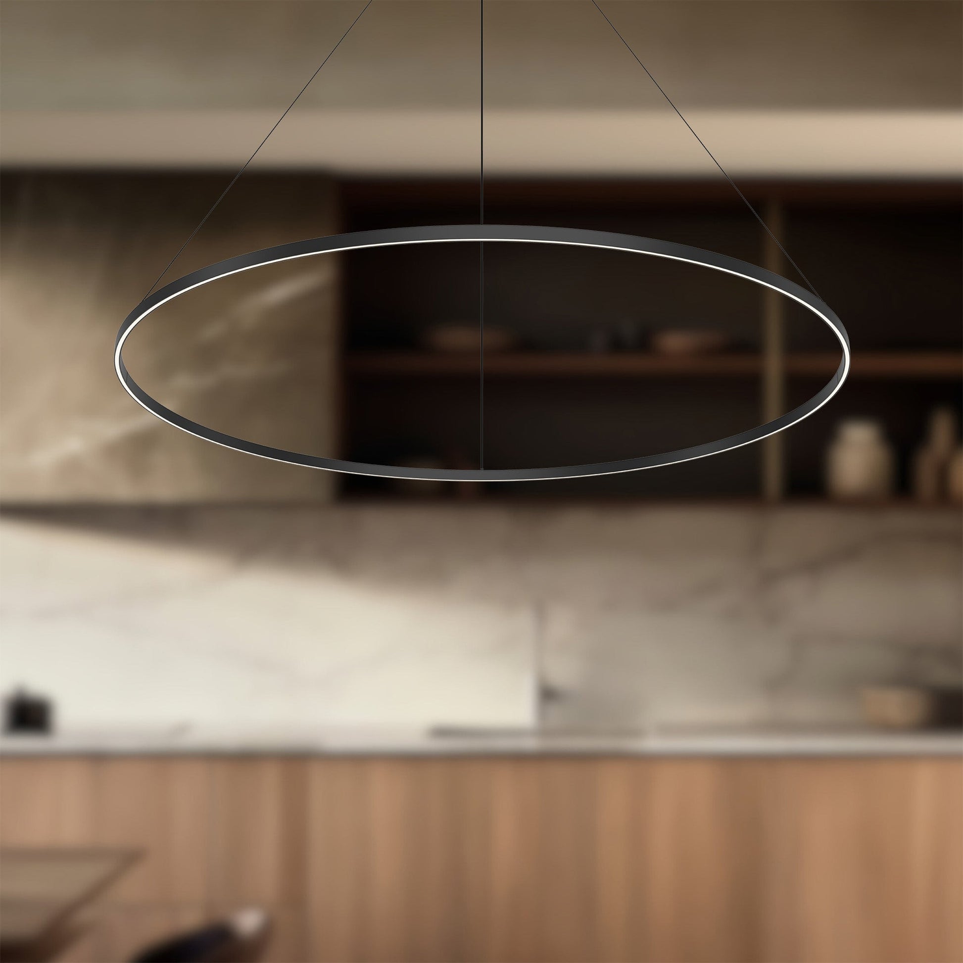 Kuzco Cerchio 72-in Black LED Pendant, Black