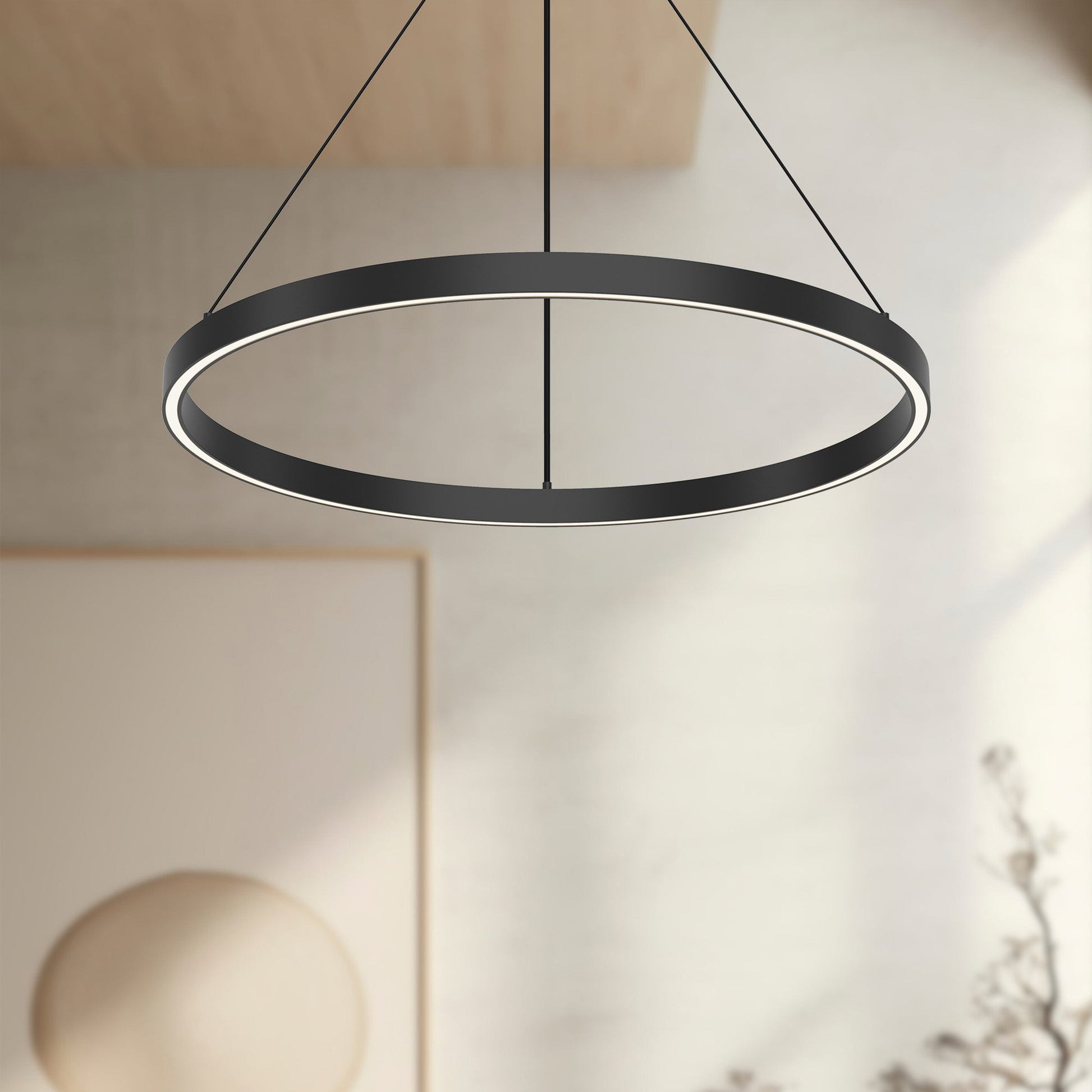 Kuzco Cerchio PD87724-BK-UNV-010 Pendant Light Fixture, UL Listed, Black