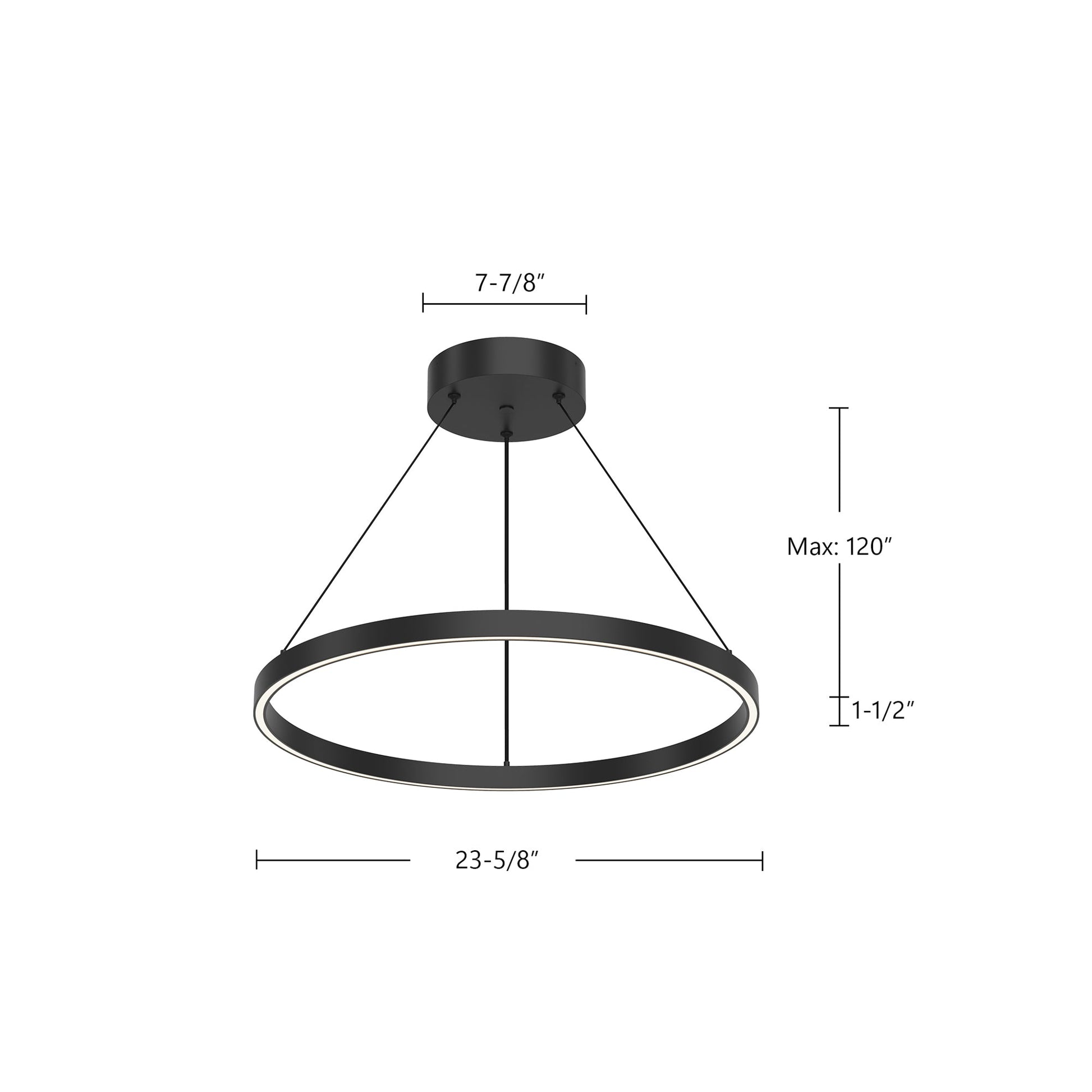 Kuzco Cerchio PD87724-BK-UNV-010 Pendant Light Fixture, UL Listed, Black
