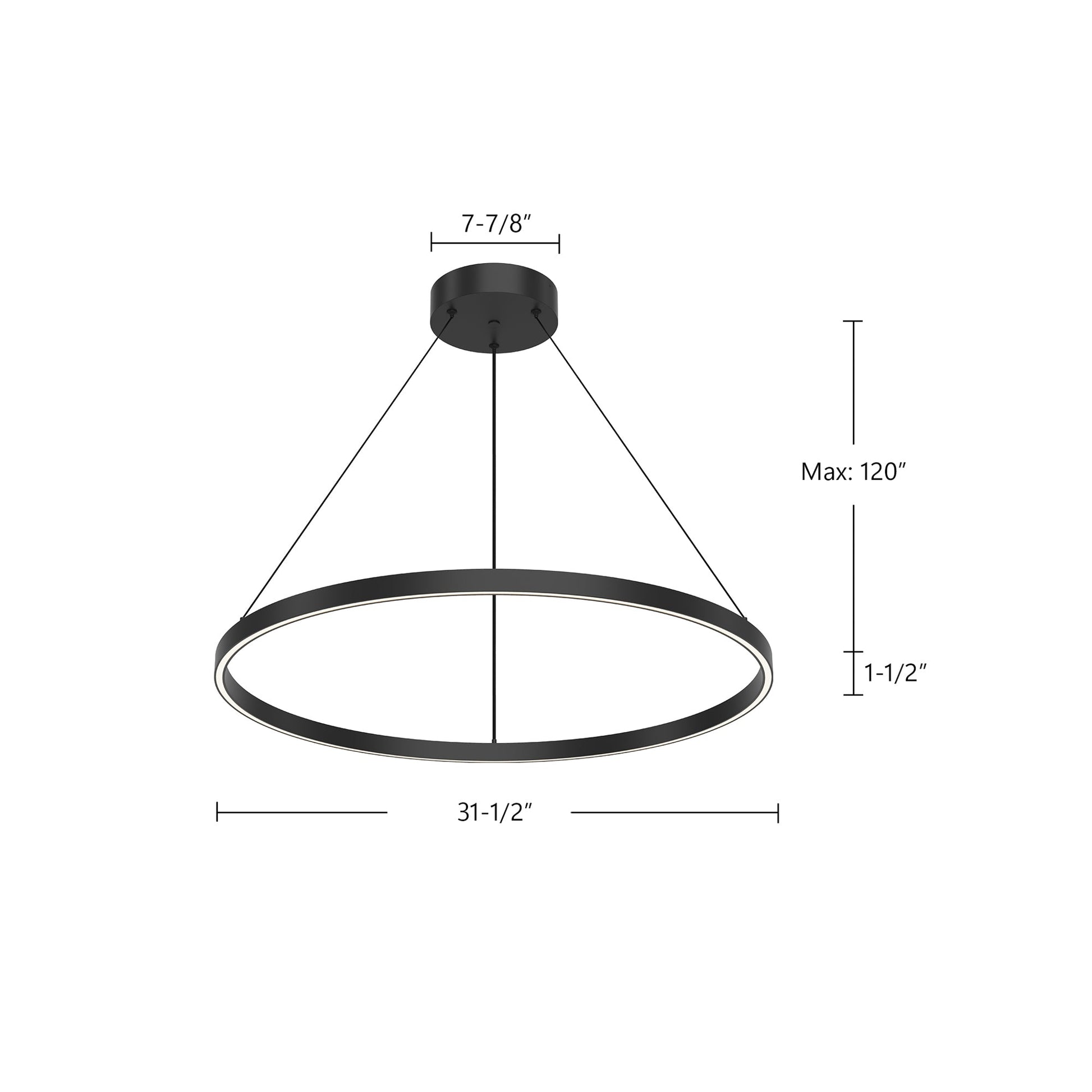 Kuzco Cerchio PD87732-BK-UNV-010 Pendant, 75W, Up and Down Light, Black