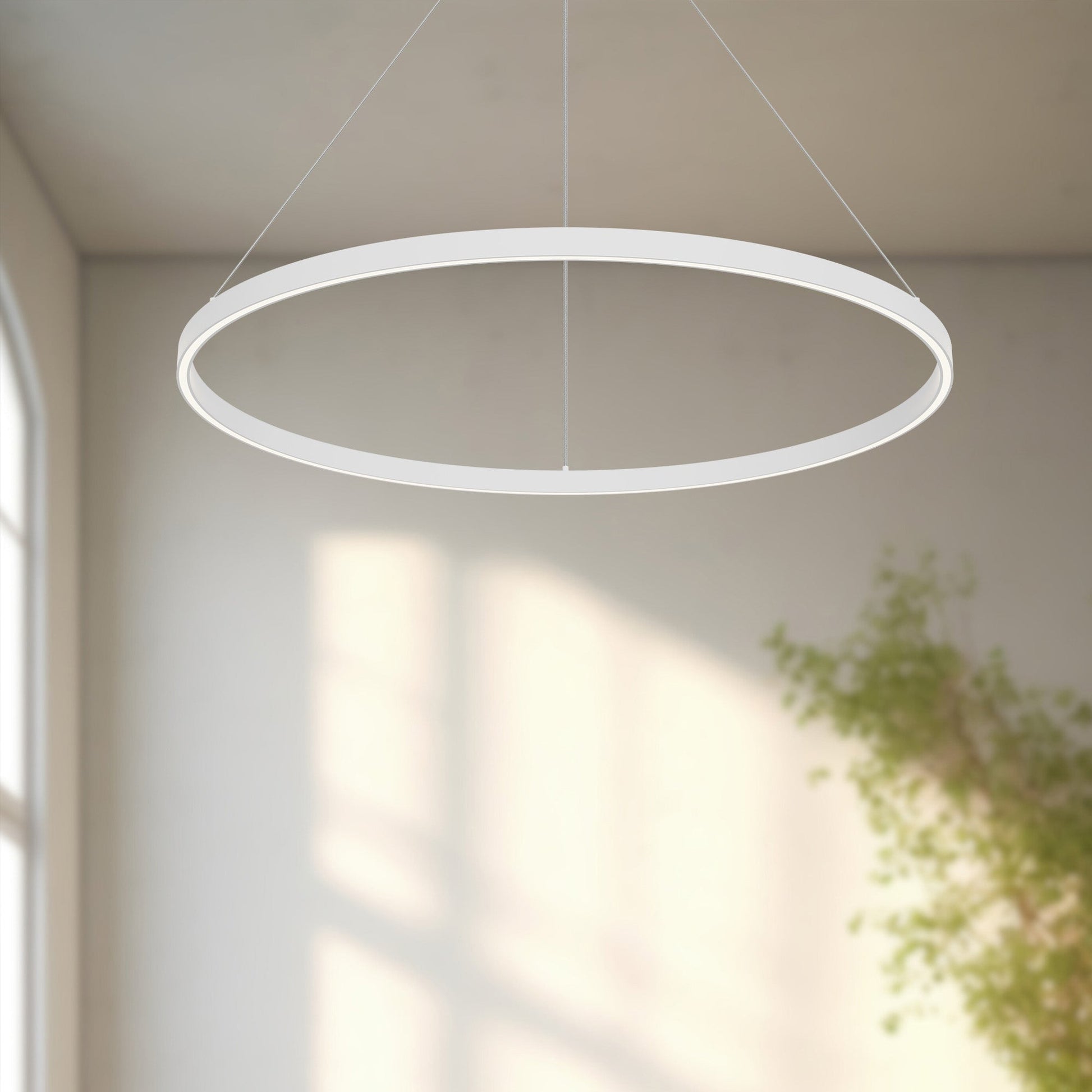 Kuzco Cerchio PD87736-WH-UNV-010 Pendant, 36-in, White LED, Matte Powder-Coated Finish