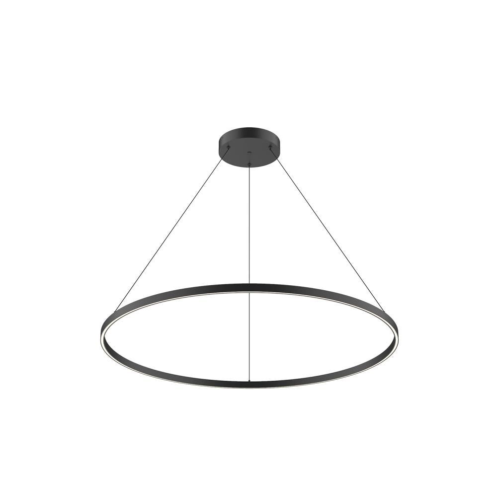 Kuzco Cerchio 48-in Black LED Pendant, 125W, Flush Silicone Diffuser, Matte Powder-Coated Finish