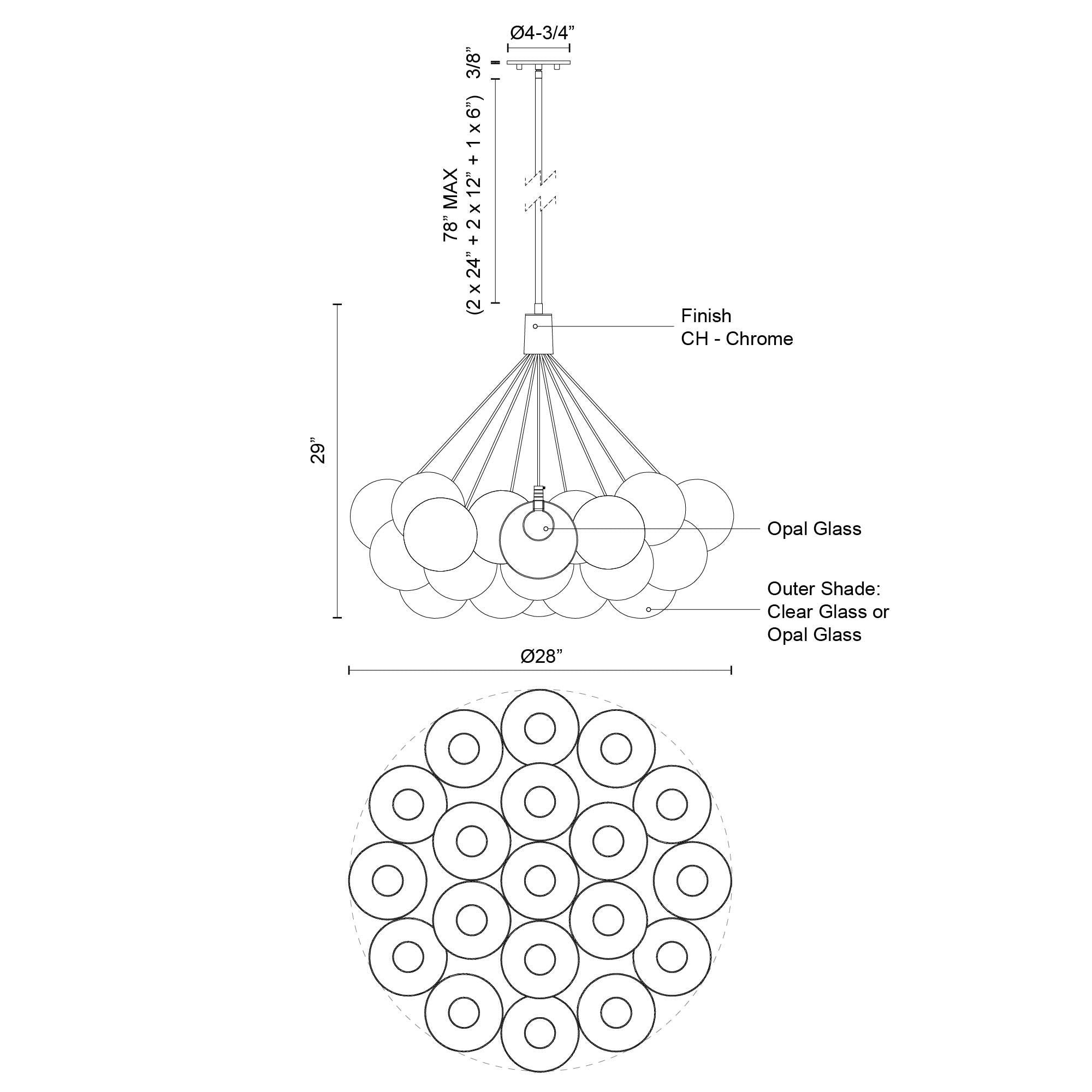 Bolla 28-in Brushed Gold LED Chandelier