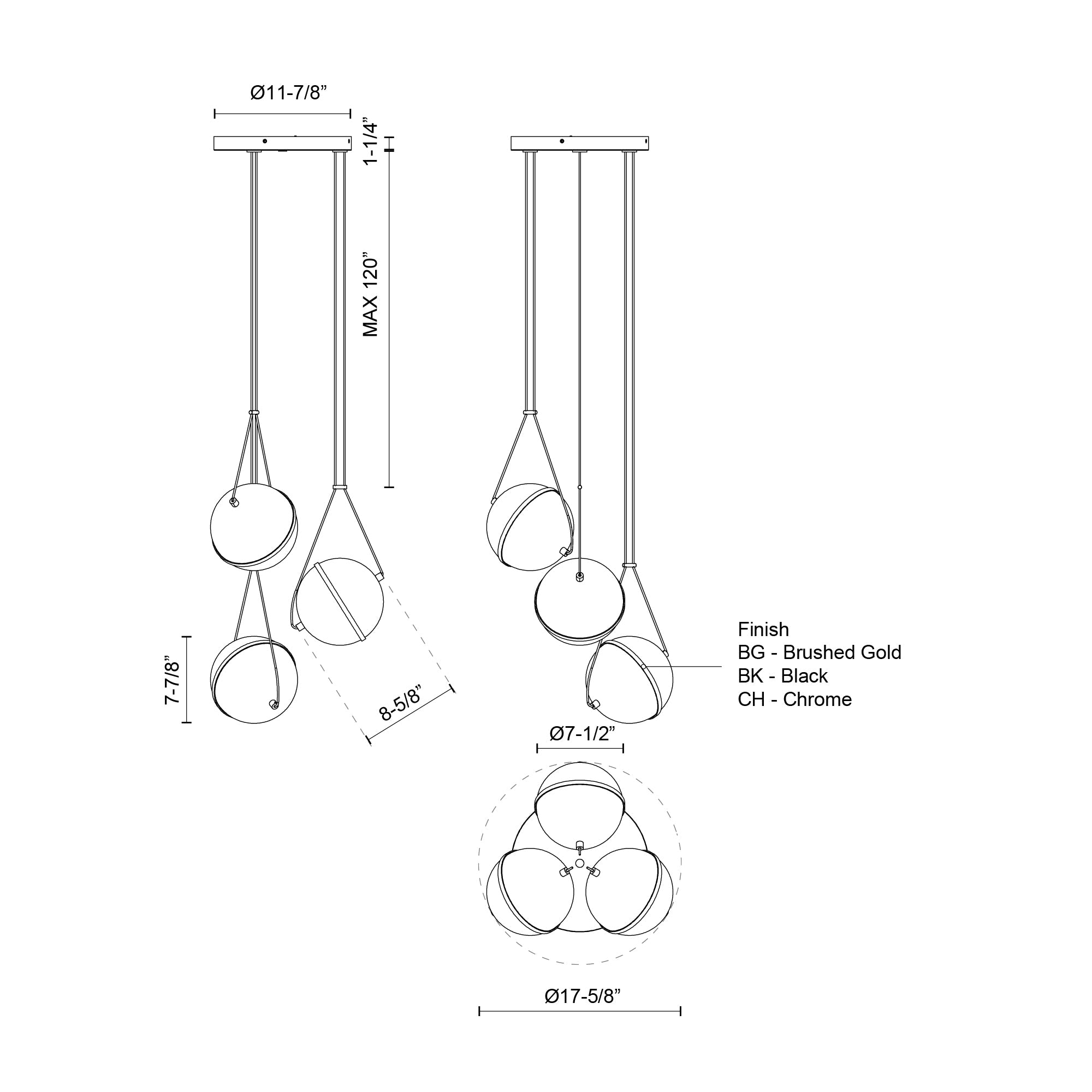 Aries 18-in Black LED Chandeliers