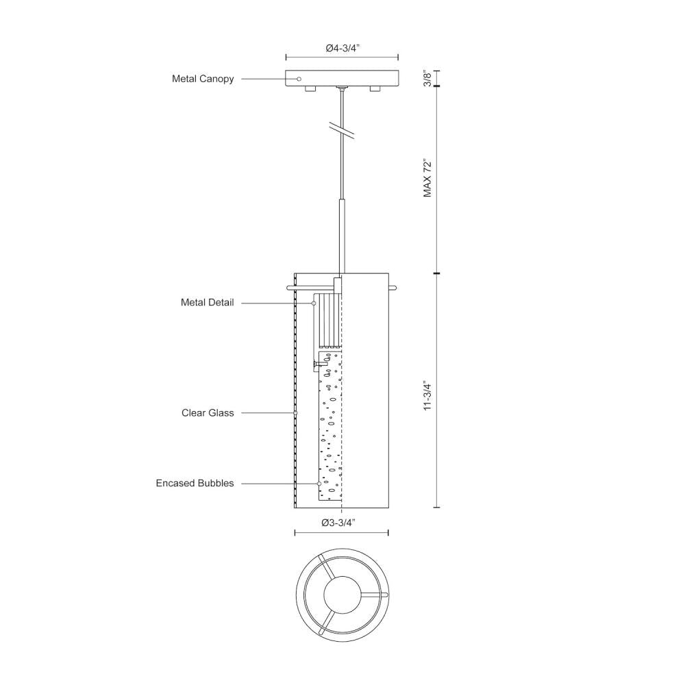 Kuzco PD4401-CH Pendant, LED, Chrome