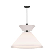 ALORA MOOD Chapelle PD543022MBWL Pendant Light Fixture, 1 Light, Matte Black/White Linen