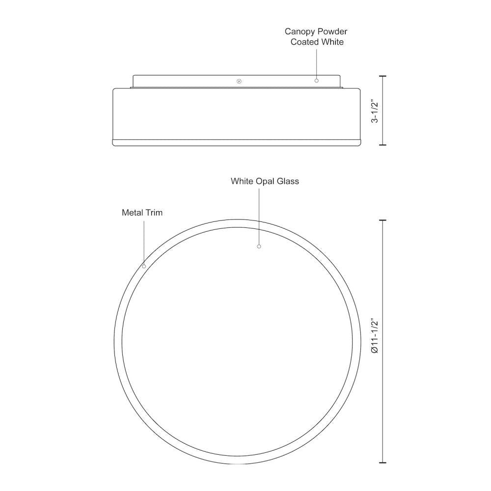Kuzco Lighting Inc. CHARLIE FM6012-BN Flush Mount Traditional - Brushed Nickel