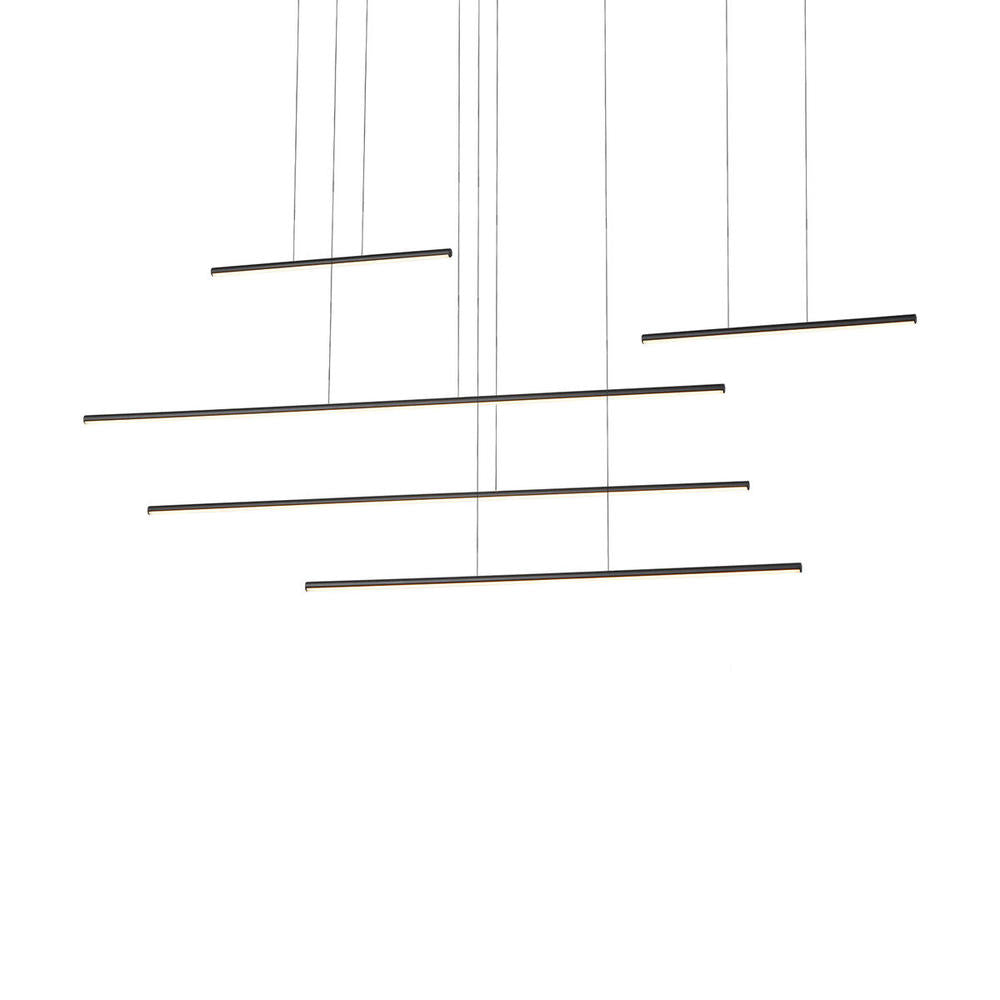 Kuzco MP14960-BK Chute Motion 60-in Multi Pendant Light Fixture, UL Damp Rated, Black