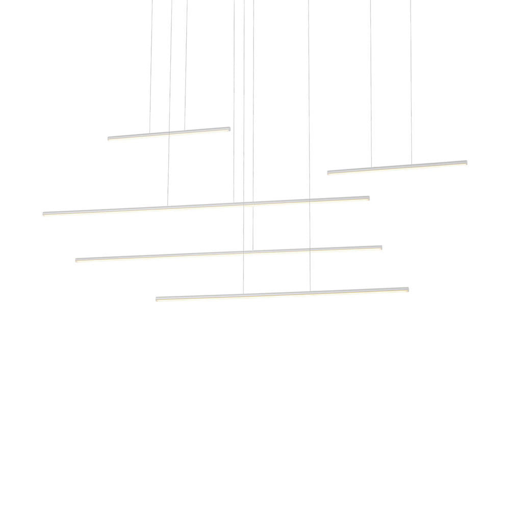 Kuzco MP14960-WH Chute Motion 60-in White LED Multi Pendant, UL Damp Rated, White