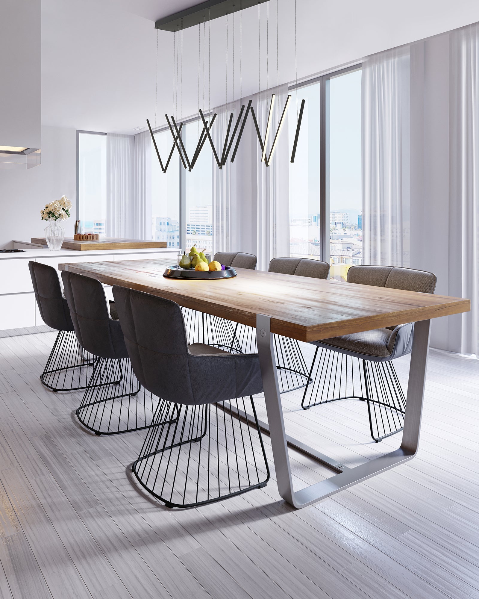 Kuzco Chute LP14840-BK-UNV-010 LED Linear Pendant, 40-in, Black