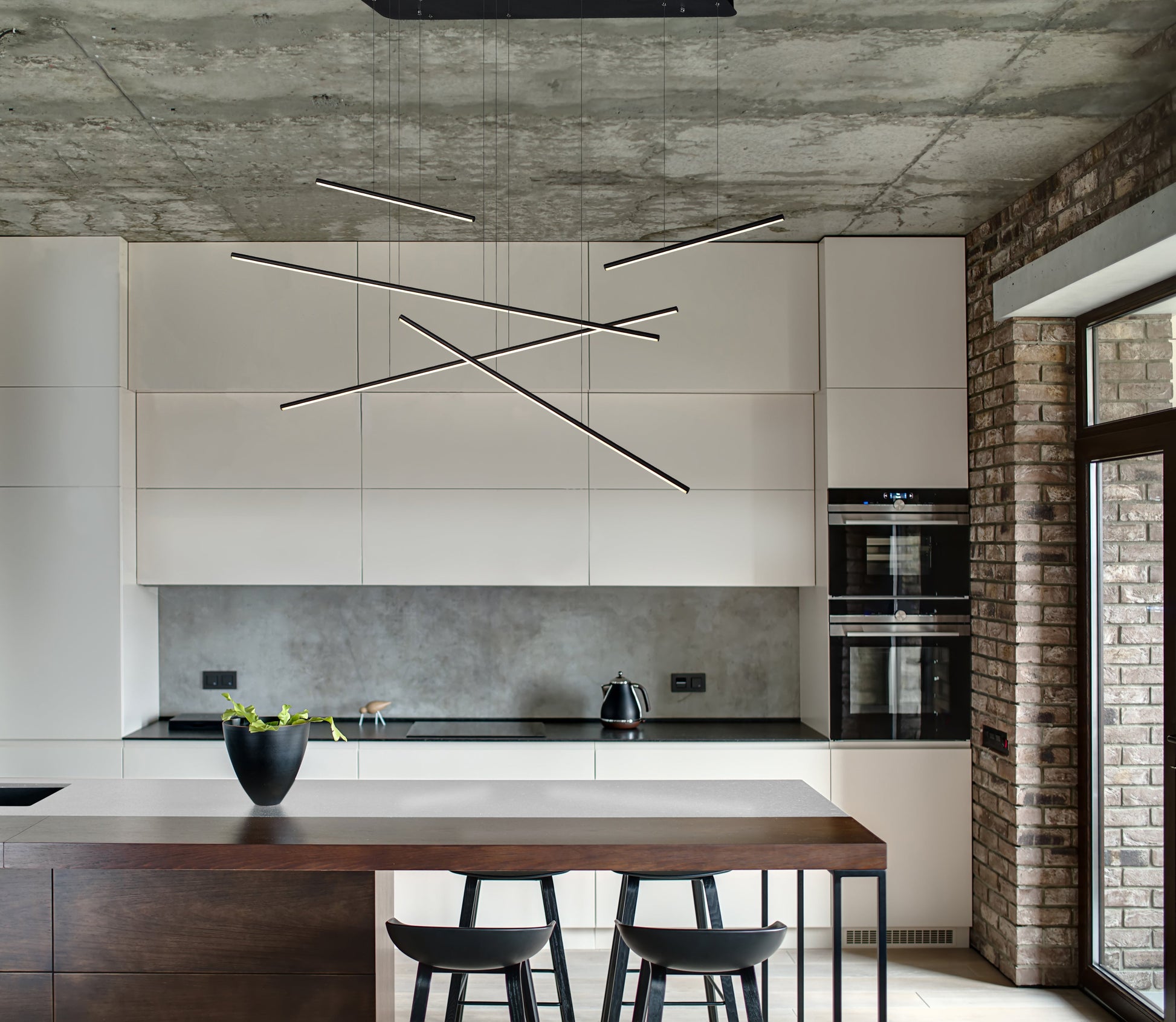 Kuzco Chute Motion MP14960-BK-UNV-010 Multi Pendant, 70W Watt, Black