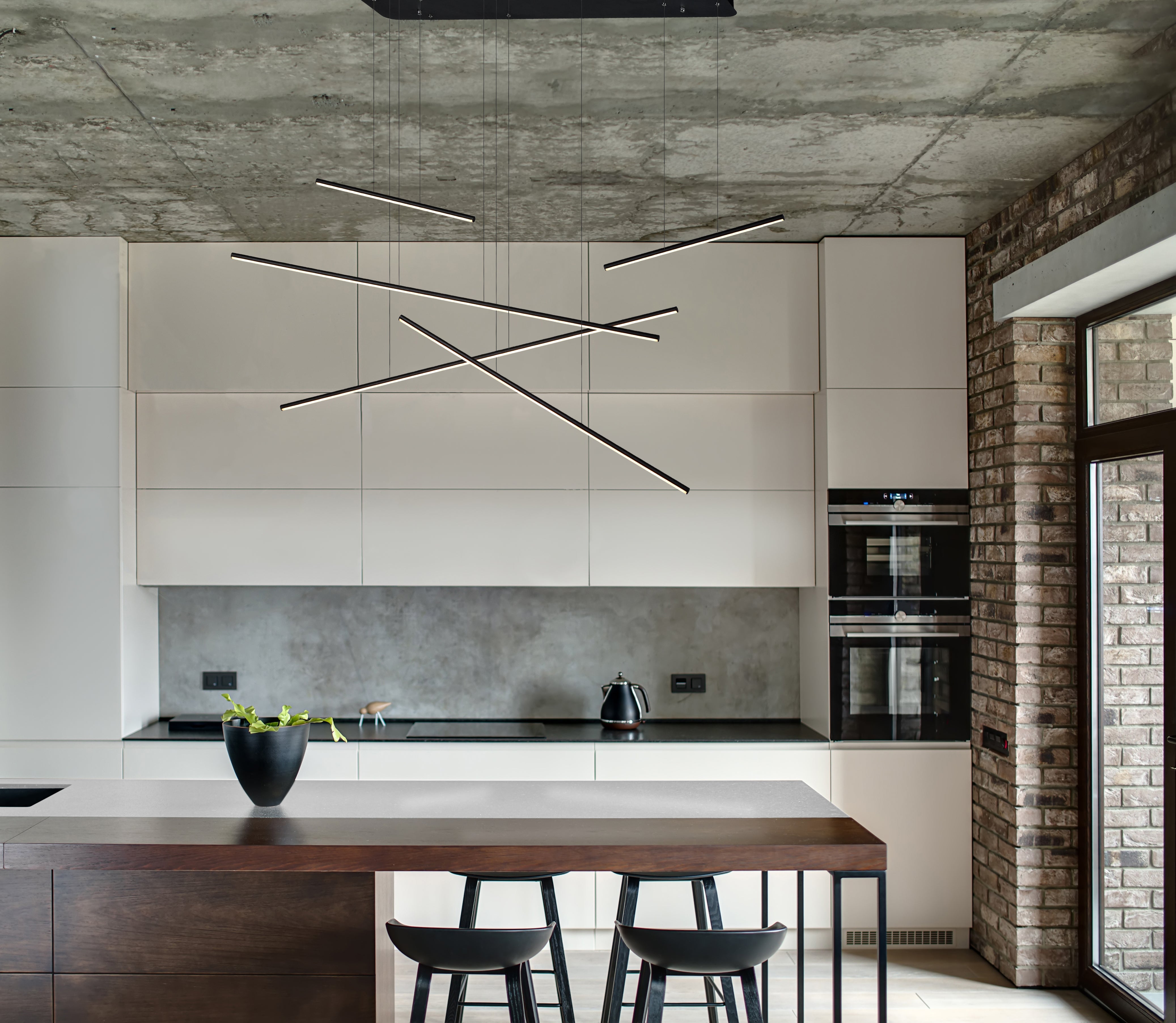 Kuzco Chute Motion MP14960-BK-UNV-010 Multi Pendant, 70W Watt, Black