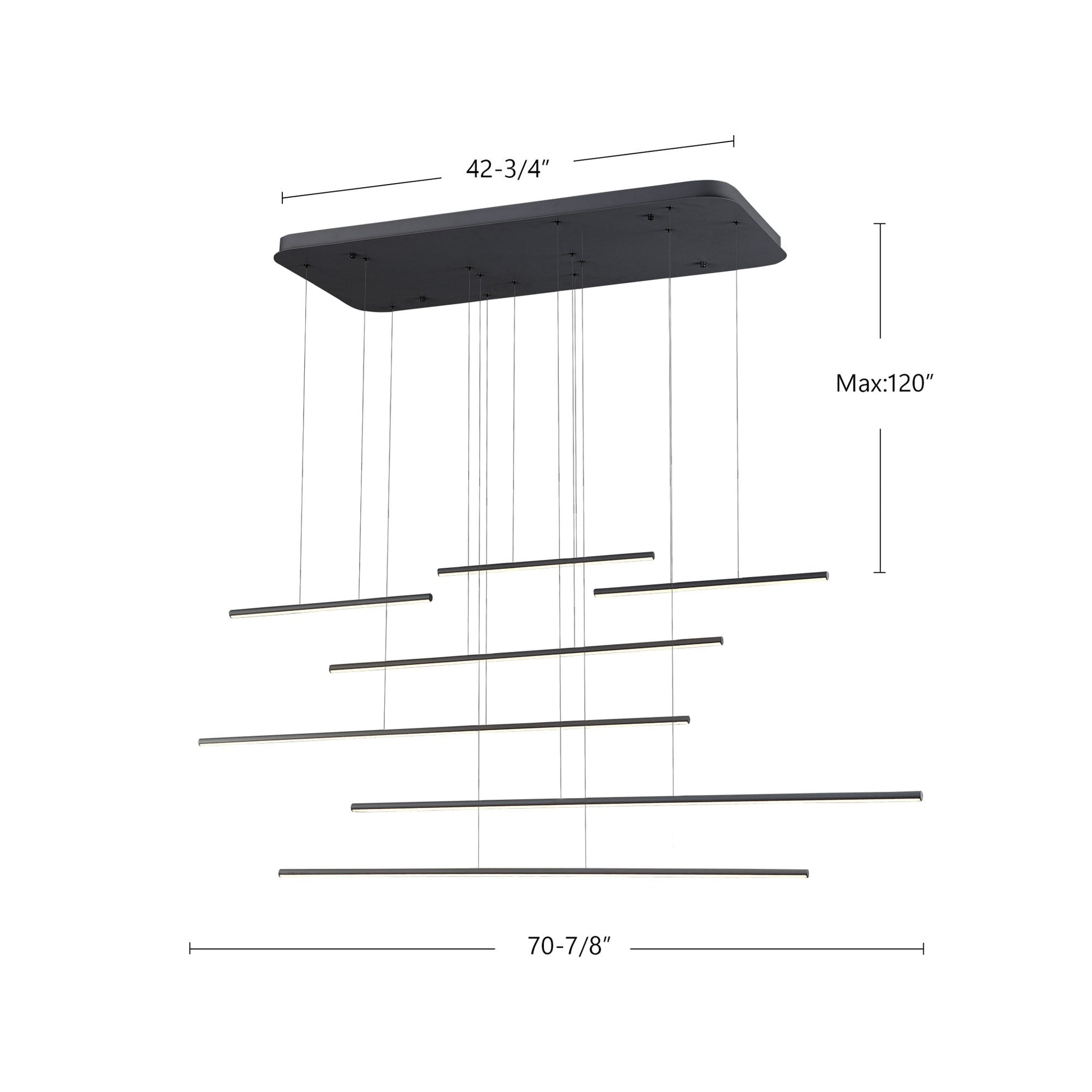Kuzco Chute Motion MP14970-BK-UNV-010 Multi Pendant, UL Damp Rated, Black