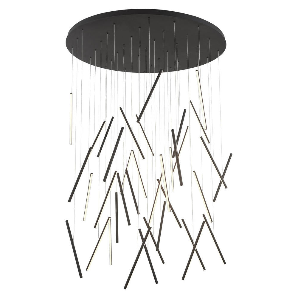 Kuzco Chute MP14850-BK Multi Pendant, UL Damp Rated, Black
