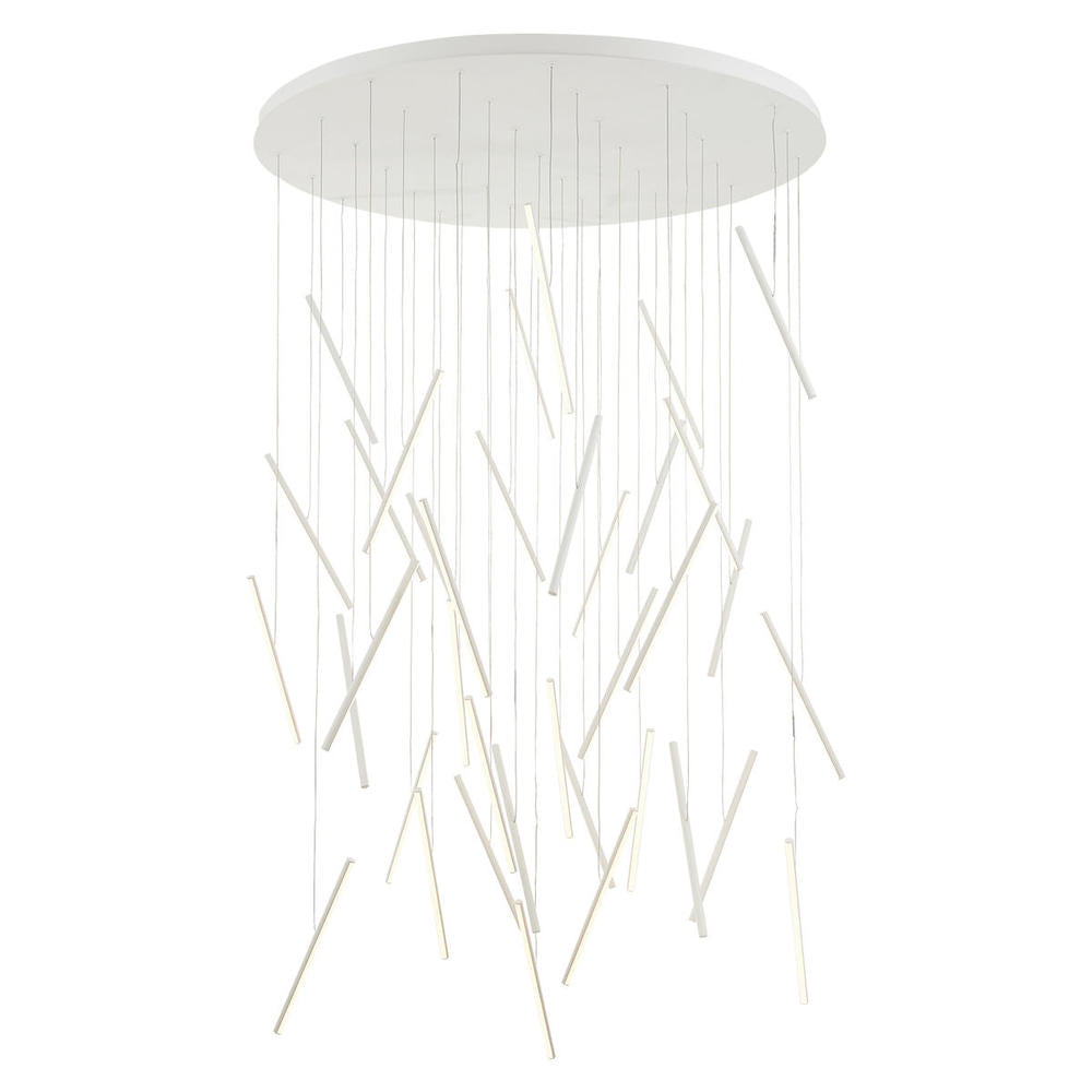 Kuzco Chute MP14850-WH Multi Pendant Light Fixture, UL Damp Rated, White