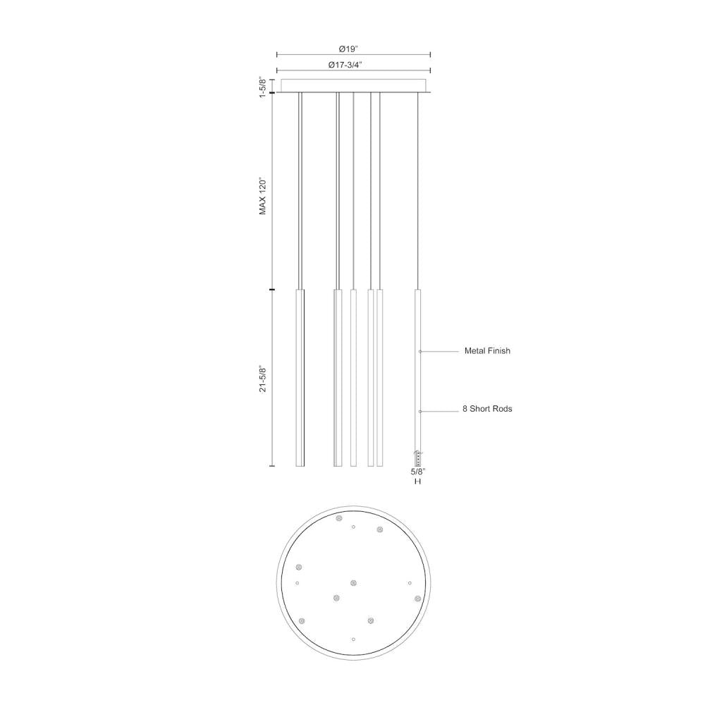 Kuzco Chute 8 Head Multi Pendant, LED, White