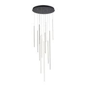Kuzco Chute 12 Head Black LED Multi Pendant, UL Damp Rated, Black