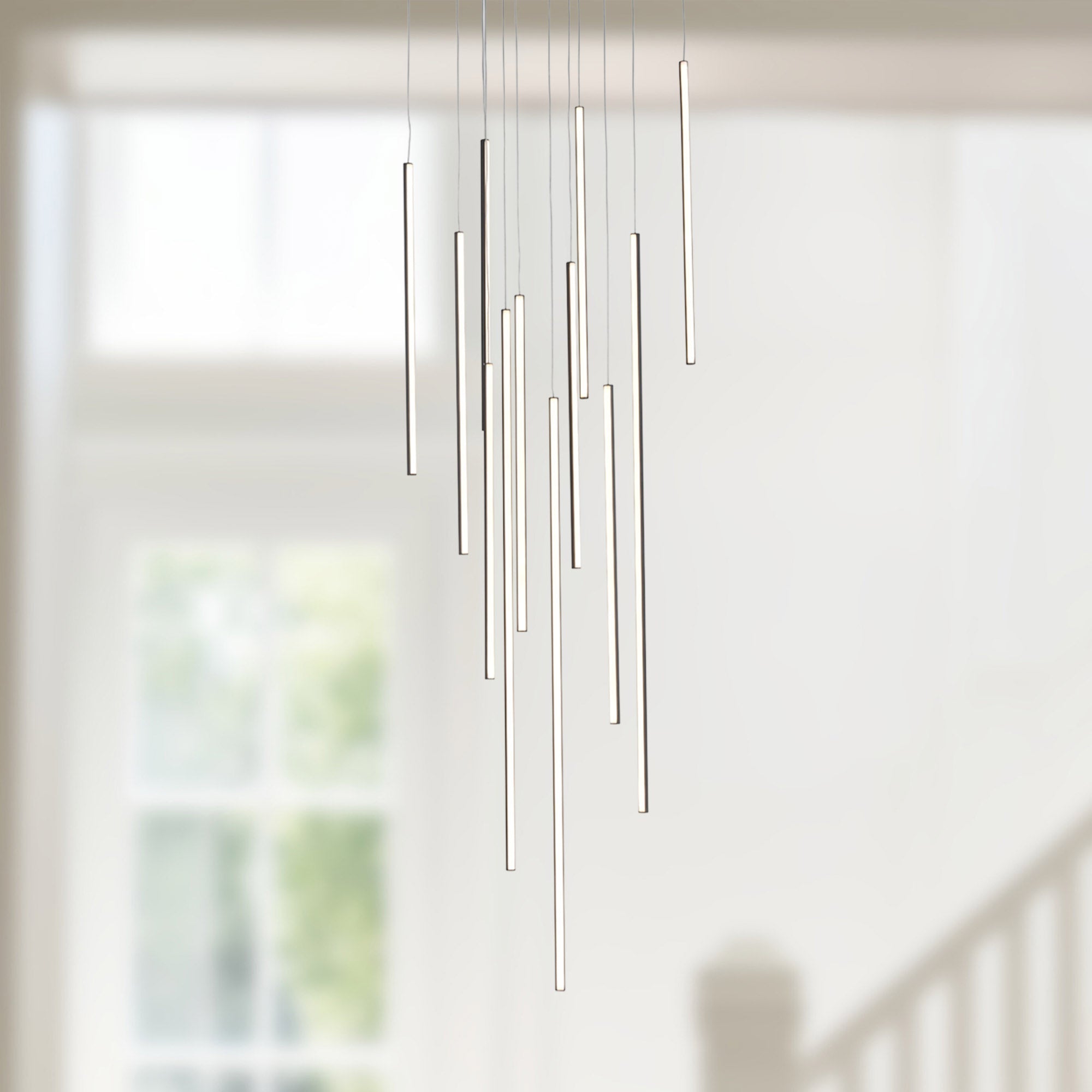 Kuzco Chute 12 Head Black LED Multi Pendant, UL Damp Rated, Black