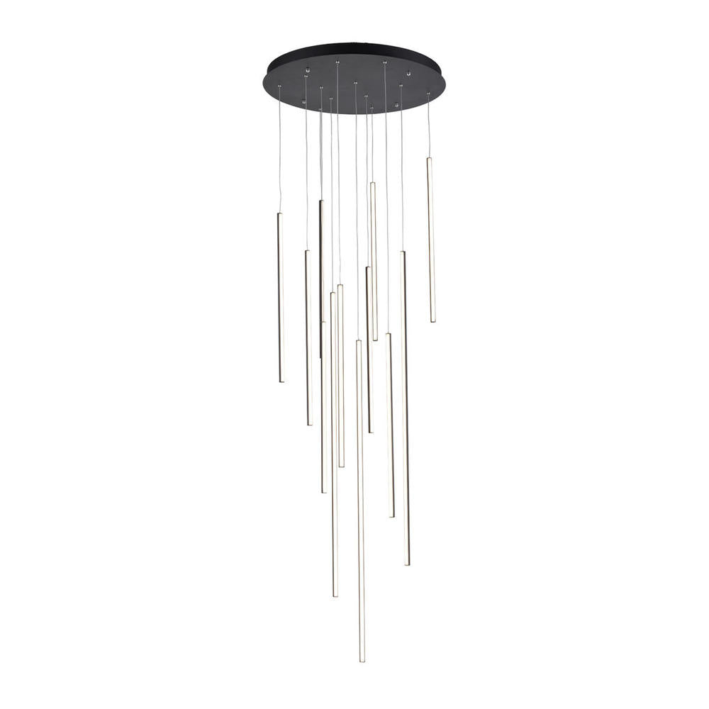 Kuzco Chute MP14924-BK Multi Pendant Light Fixture, UL Damp Rated, Black