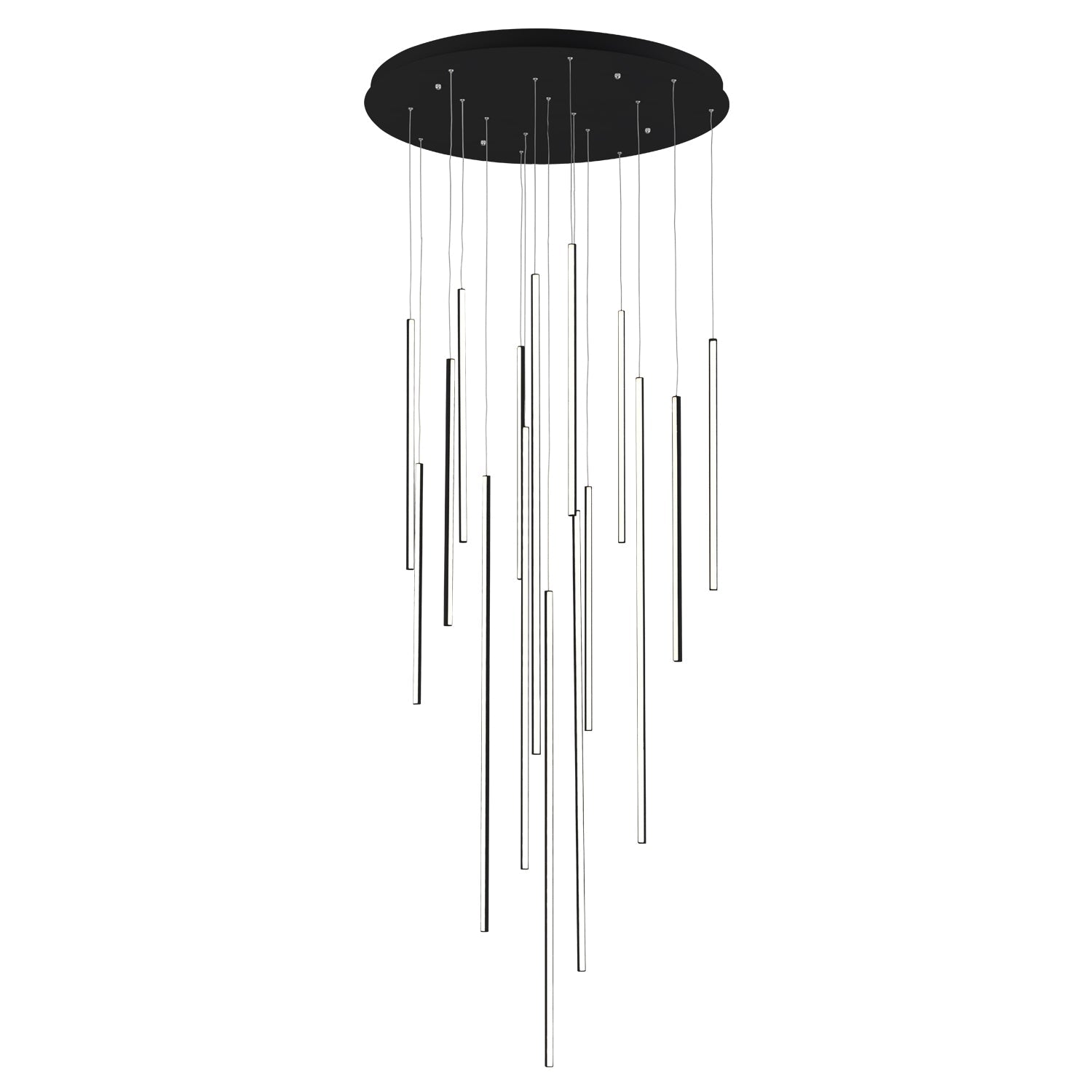 Kuzco Chute 16 Head Black LED Multi Pendant, UL Damp Rated, Black