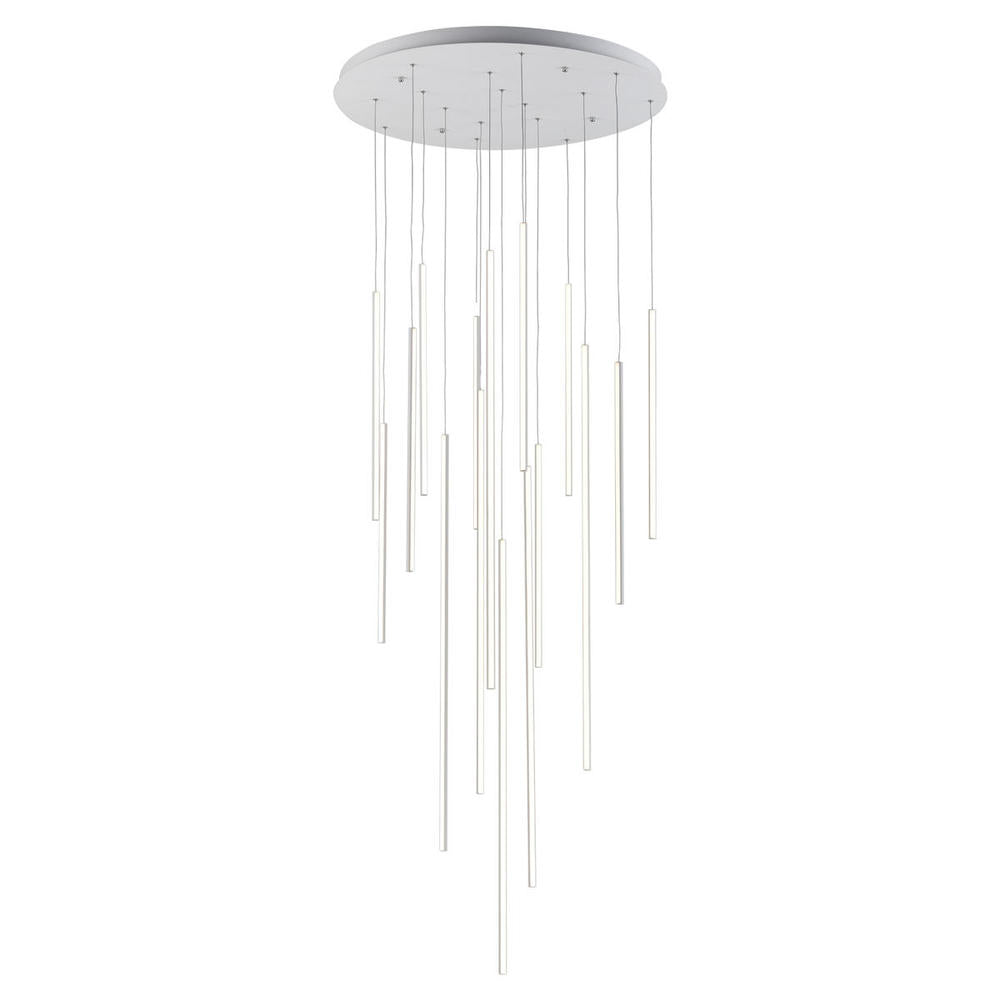 Kuzco MP14932-WH Chute 16 Head White LED Multi Pendant, UL Damp Rated, White
