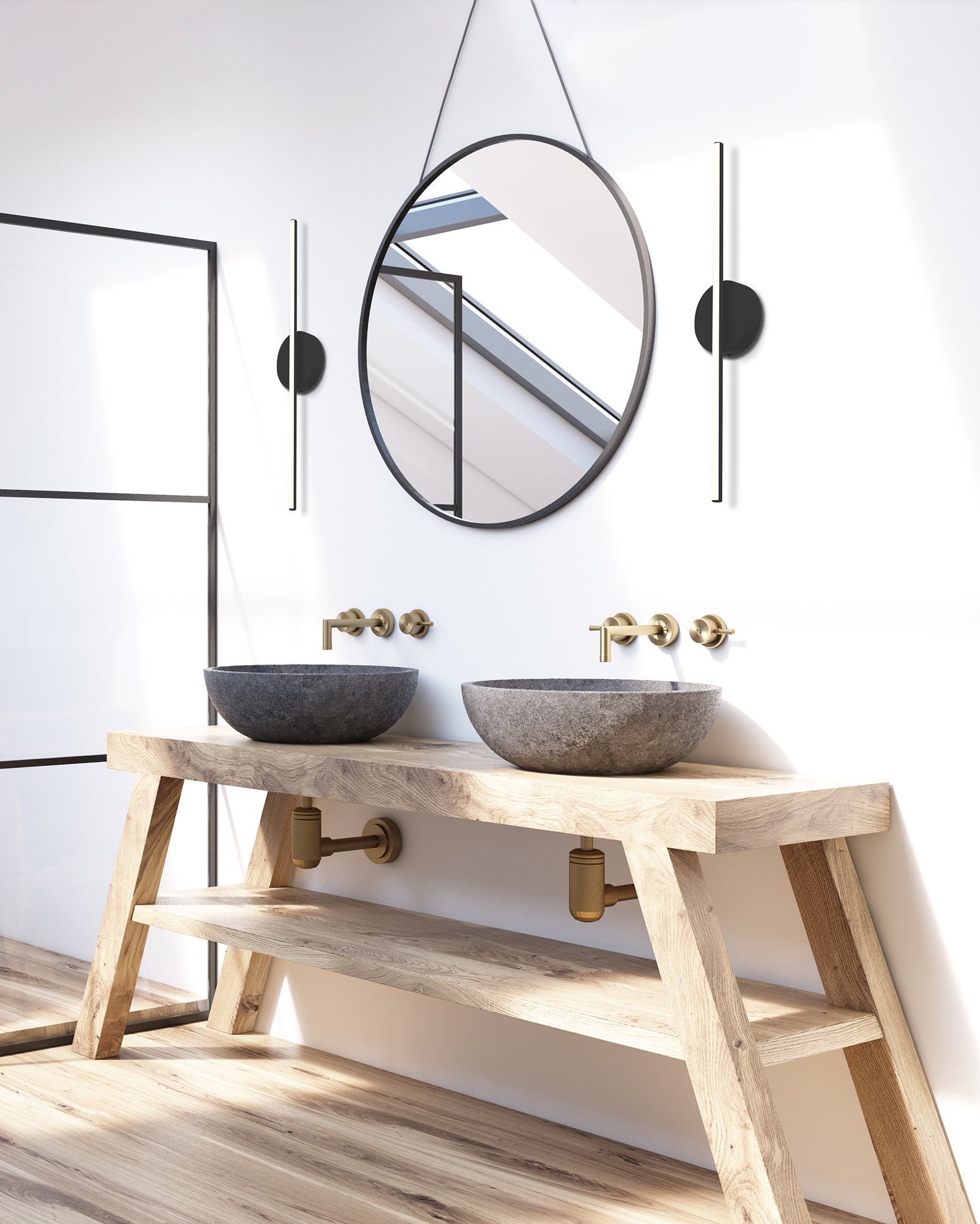 Kuzco Chute WS14935-BK-UNV Wall Sconce, 15W, Black