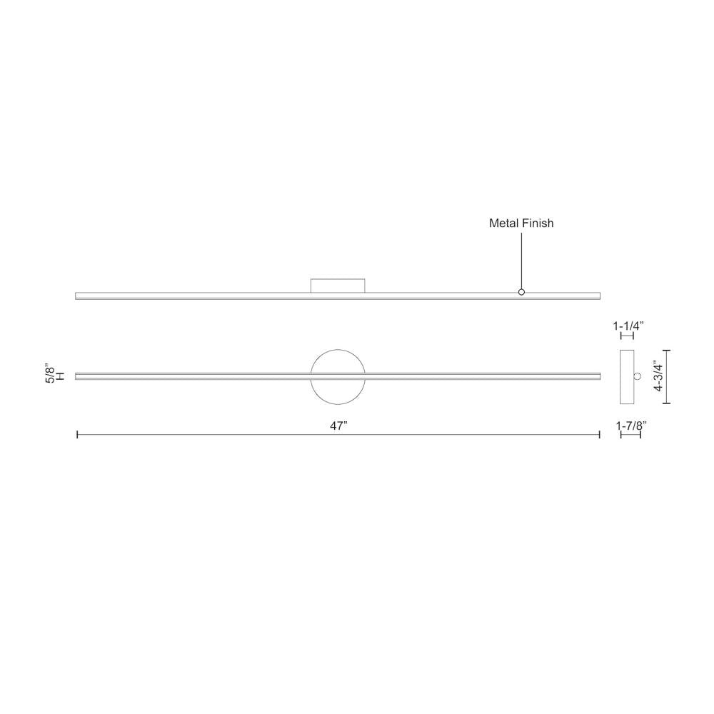 Kuzco Lighting Chute WS14947-WH Wall Sconce, 47-in Length, White