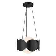 Kuzco Ciel CH59810-BK/OP Chandelier, UL Listed, Black/Opal Glass