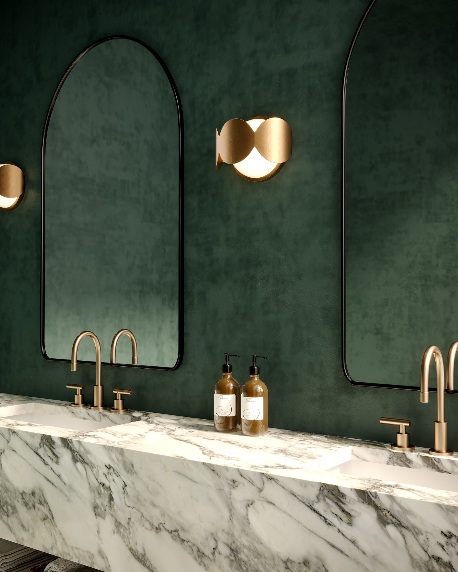 KUZCO Lighting . Ciel 10-in Brushed Gold/Opal Glass Socket Wall SconceWall Sconces, Brushed Gold/Opal Glass